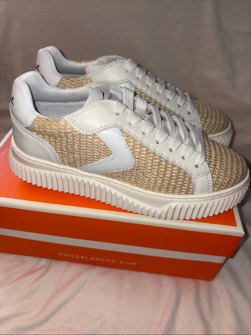 NWT VOILE BLANCHE LIPARI Sneaker in CREAM-WHITE - Picture 9 of 15